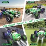 Vensico Remote Control Car RC Cars All Terrain Monster Truck, Outdoor 2WD Off Road Hobby RC Truck with 2 Rechargeable Batteries and Colorful Light, 20Km/h Fast RC Car Toys Gift for Kids Boys
