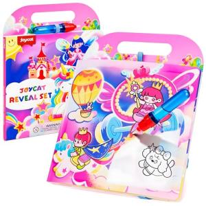 JoyCat Unicorn Water Coloring Book for Toddlers 3-5, Reusable No-Mess Water Painting Book with Water Pen, 13 Activity Pages, Travel Toy Gift for Boys & Girls