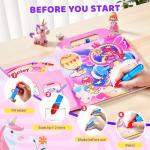 JoyCat Unicorn Water Coloring Book for Toddlers 3-5, Reusable No-Mess Water Painting Book with Water Pen, 13 Activity Pages, Travel Toy Gift for Boys & Girls