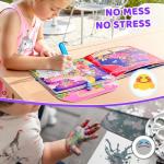 JoyCat Unicorn Water Coloring Book for Toddlers 3-5, Reusable No-Mess Water Painting Book with Water Pen, 13 Activity Pages, Travel Toy Gift for Boys & Girls