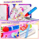 JoyCat Unicorn Water Coloring Book for Toddlers 3-5, Reusable No-Mess Water Painting Book with Water Pen, 13 Activity Pages, Travel Toy Gift for Boys & Girls