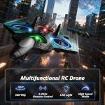 FUNPX Foam RC Airplane with Cool Led Light, 360° Flip and Headless Mode, Remote Control Airplane RC Plane for Kids Adults Aged 6+, RC Flying Toy for Kids, Birthday Gift