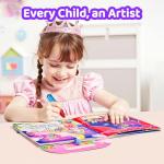 JoyCat Unicorn Water Coloring Book for Toddlers 3-5, Reusable No-Mess Water Painting Book with Water Pen, 13 Activity Pages, Travel Toy Gift for Boys & Girls