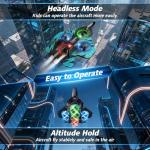 FUNPX Foam RC Airplane with Cool Led Light, 360° Flip and Headless Mode, Remote Control Airplane RC Plane for Kids Adults Aged 6+, RC Flying Toy for Kids, Birthday Gift