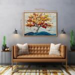 Tree of Life Puzzles for Adults 1000 Pieces, Embroidery Autumn Tree Jigsaw Puzzles, Colorful Nature Plant Difficult Challenging Puzzle as Home Decor