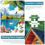 300 Piece Puzzles for Adults,Vintage Lake House Jigsaw Puzzle for Adults Kids Elderly,Large Piece Tree Puzzle for Kids Age 8-10 10-12,Challenging Landscape Puzzle,Family Game Great Gift 20.5x15in