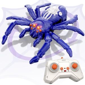Infowush Wall Crawler Spider, Rechargeable Remote Control Robot Kids Toys, 360° Rotating RC Wall Climbing Spider with LED Eyes Toys for Boys Girls Ages 3 & Up, Birthday Gifts for 3-12 Year Old Boys