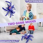 Infowush Wall Crawler Spider, Rechargeable Remote Control Robot Kids Toys, 360° Rotating RC Wall Climbing Spider with LED Eyes Toys for Boys Girls Ages 3 & Up, Birthday Gifts for 3-12 Year Old Boys