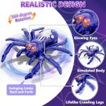 Infowush Wall Crawler Spider, Rechargeable Remote Control Robot Kids Toys, 360° Rotating RC Wall Climbing Spider with LED Eyes Toys for Boys Girls Ages 3 & Up, Birthday Gifts for 3-12 Year Old Boys