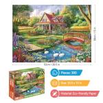 300 Piece Jigsaw Puzzle for Adults, Spring Floral Countryside Jigsaw Puzzle, Challenging Puzzles for Friends Family Activity Game Nights Gifts, 20.5x15 in