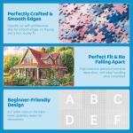 300 Piece Jigsaw Puzzle for Adults, Spring Floral Countryside Jigsaw Puzzle, Challenging Puzzles for Friends Family Activity Game Nights Gifts, 20.5x15 in