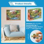 300 Piece Jigsaw Puzzle for Adults, Spring Floral Countryside Jigsaw Puzzle, Challenging Puzzles for Friends Family Activity Game Nights Gifts, 20.5x15 in