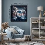 Fantasy Winter Teapot Puzzle for Adults 1000 Piece, Night Forest Snow Scene Jigsaw Puzzle, Nebula Starry Night Landscape Puzzle