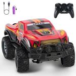 JOYBLI Remote Control Cool Off-Road Vehicle Truck, 2.4GHz RC Car with LED Lights, 1:20 Scale Off-Road Vehicle, Red RC Truck,Remote Control car from a Long Distance,Gifts for Children (RED)
