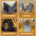 KIDMARKT Metal RC Wheel Loader Toy | 9-Channel Remote Control Construction Truck with Realistic Lights & Sounds, 1:20 Scale Rechargeable Vehicle for Boys Ages 3-12, STEM Engineering Gift for Kids 2025