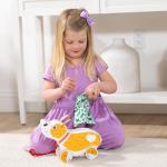 Melissa & Doug Feed, Walk & Poo Pup Wooden Preschool Pull Toy Play Set Ages 3+ - FSC Certified