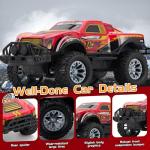JOYBLI Remote Control Cool Off-Road Vehicle Truck, 2.4GHz RC Car with LED Lights, 1:20 Scale Off-Road Vehicle, Red RC Truck,Remote Control car from a Long Distance,Gifts for Children (RED)