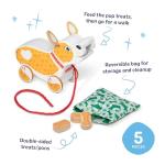 Melissa & Doug Feed, Walk & Poo Pup Wooden Preschool Pull Toy Play Set Ages 3+ - FSC Certified