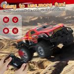 JOYBLI Remote Control Cool Off-Road Vehicle Truck, 2.4GHz RC Car with LED Lights, 1:20 Scale Off-Road Vehicle, Red RC Truck,Remote Control car from a Long Distance,Gifts for Children (RED)