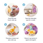 Melissa & Doug Feed, Walk & Poo Pup Wooden Preschool Pull Toy Play Set Ages 3+ - FSC Certified