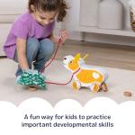 Melissa & Doug Feed, Walk & Poo Pup Wooden Preschool Pull Toy Play Set Ages 3+ - FSC Certified