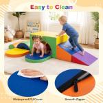 Costzon 7 Pieces Toddler Climbing Toys Indoor, Climb & Crawl Activity Playset w/Slide & Tunnel, Waterproof PU Cover, Indoor Play Gym Structures for Toddlers, Foam Climbing Blocks for Kids 1+ Year Old