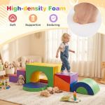 Costzon 7 Pieces Toddler Climbing Toys Indoor, Climb & Crawl Activity Playset w/Slide & Tunnel, Waterproof PU Cover, Indoor Play Gym Structures for Toddlers, Foam Climbing Blocks for Kids 1+ Year Old