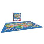 RoseArt Map of USA Puzzle for Kids – 100 Large Pieces, 24" x 18" – Educational United States Puzzle with Fun State Illustrations – Made in USA – Learning Toy for Ages 6+