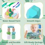 YHHYTOY 40 PCS Wooden Stacking Rocks Building Blocks Forest Theme, Sensory Learning Montessori Toys for 3 4 5 Year Old Kids, Preschool Educational STEM Toys Toddler Games Birthday Gifts for Girls Boys