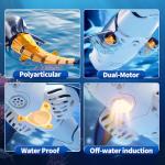 JUKUDAHU 2.4Ghz Remote Control Shark Toys for Kids 6 7 8 Years Old, 1:18 Scale High Simulation Shark for Pool, Bath Toys for Toddlers, Electronic RC Sea Animal, Outdoor Water Gifts