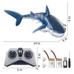JUKUDAHU 2.4Ghz Remote Control Shark Toys for Kids 6 7 8 Years Old, 1:18 Scale High Simulation Shark for Pool, Bath Toys for Toddlers, Electronic RC Sea Animal, Outdoor Water Gifts