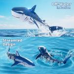 JUKUDAHU 2.4Ghz Remote Control Shark Toys for Kids 6 7 8 Years Old, 1:18 Scale High Simulation Shark for Pool, Bath Toys for Toddlers, Electronic RC Sea Animal, Outdoor Water Gifts