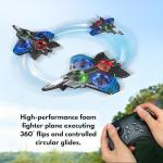PRIMEX PRO Foam Remote Control Airplanes RC Planes for Kids Adults, RC Airplane Fighter Jet with Light, 360° Flip Fighter Jet Toys, Stunt Roll, Airplane Toy Gifts for Boys Ages 8-16