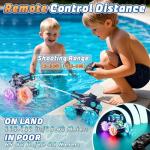 Lehoo Castle Amphibious Remote Control Car, 4WD RC Cars for Boys Age 8-12 with Water Gun, Remote Control Boat for Kids, 2.4 GHz Waterproof RC Trucks, Pool Toys for 6 7 8 9 Year Old Boys
