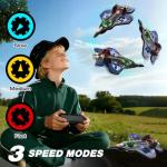 Lovovia Foam Remote Control Airplanes, RC Planes with Light, RC Airplane Fighter Jet for Kids Adults 8-16, 360° Flip, Stunt Roll, Drones for Kids 8-12, Airplane Toy Gifts for Kids Boys(Blue)