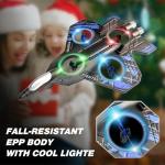 Lovovia Foam Remote Control Airplanes, RC Planes with Light, RC Airplane Fighter Jet for Kids Adults 8-16, 360° Flip, Stunt Roll, Drones for Kids 8-12, Airplane Toy Gifts for Kids Boys(Blue)