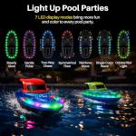 SYMA 2 Pack RC Boats for Kids, Remote Control Boats for Pool, 7-Mode LED Light Up & Water Spray, Up to 40 Min Total (2 Batteries), 2.4GHz 164 ft Range, Gift for Boys & Girls