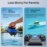 SYMA 2 Pack RC Boats for Kids, Remote Control Boats for Pool, 7-Mode LED Light Up & Water Spray, Up to 40 Min Total (2 Batteries), 2.4GHz 164 ft Range, Gift for Boys & Girls