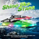 JOI MEW RC Boat with LED Lights for Kids, 2.4Ghz Remote Control Racing Boats for 8-12,Toy Water Boat for Pools & Lakes with Waterproof,Rechargeable Battery, for Boys Girls Green