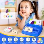 DEGIDEGI Educational Toys for Kids Ages 3-8, Matching Letter Spelling Math Game ABC Learning, Christmas Birthday Gifts Preschool& Kindergarten Kids for 3 4 5 6 7 8 Year Olds Boys and Girls Navy Blue