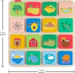 Fisher-Price Wood Preschool Toy Lift & Reveal Board, Early Learning Activity for Fine Motor Developmental Play Kids Ages 3+ Years