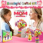 7july Crafts for Girls Ages 6-10 Make Your Own Flower Bouquet with Buttons and Felt Flowers, Vase Art and Craft for Children - DIY Activity Christmas Birthday Gift for Girls Age 6 7 8 9 10 Year Old