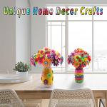 7july Crafts for Girls Ages 6-10 Make Your Own Flower Bouquet with Buttons and Felt Flowers, Vase Art and Craft for Children - DIY Activity Christmas Birthday Gift for Girls Age 6 7 8 9 10 Year Old