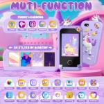Kids Smart Phone Toys for Girls,Christmas Birthday Gifts for Girls Age 3-10 Kids Cell Phone Toys with 2.8" Touchscreen 20 Learning Games Dual Camera Music Player, 8G SD Card