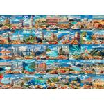 PICKFORU World Travel Puzzles for Adults 1000 Piece,Travel Poster Puzzles Landmarks Foods, Landscape Puzzle USA Paris Italy Scenery, Mountain Scenic Jigsaw Puzzles for Adults Collage