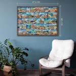 PICKFORU World Travel Puzzles for Adults 1000 Piece,Travel Poster Puzzles Landmarks Foods, Landscape Puzzle USA Paris Italy Scenery, Mountain Scenic Jigsaw Puzzles for Adults Collage