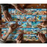 PICKFORU World Travel Puzzles for Adults 1000 Piece,Travel Poster Puzzles Landmarks Foods, Landscape Puzzle USA Paris Italy Scenery, Mountain Scenic Jigsaw Puzzles for Adults Collage