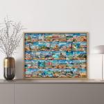 PICKFORU World Travel Puzzles for Adults 1000 Piece,Travel Poster Puzzles Landmarks Foods, Landscape Puzzle USA Paris Italy Scenery, Mountain Scenic Jigsaw Puzzles for Adults Collage