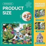 300 Piece Puzzles for Adults&Kids Large Piece, Spring & Summer Elderly Jigsaw Puzzles 300 Pieces – Dog Water Fun, Unique Artwork Perfection Game, Family Entertainment & Gift for Seniors(20.5" x 15")