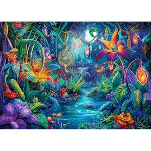 Fantasy Garden 1000 Piece Puzzle for Adults Beautiful Enchanted Forest Night Scene Colorful Jigsaw Puzzles with Letters on Back Hard Impossible Difficult Challenging Family Puzzle(27.5"X19.6")